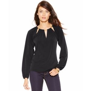 Michael Kors Cutout Chain-Link Top Large